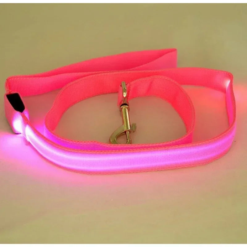 Led Light Up Dog Leash With Luminous Rope Safety Glow