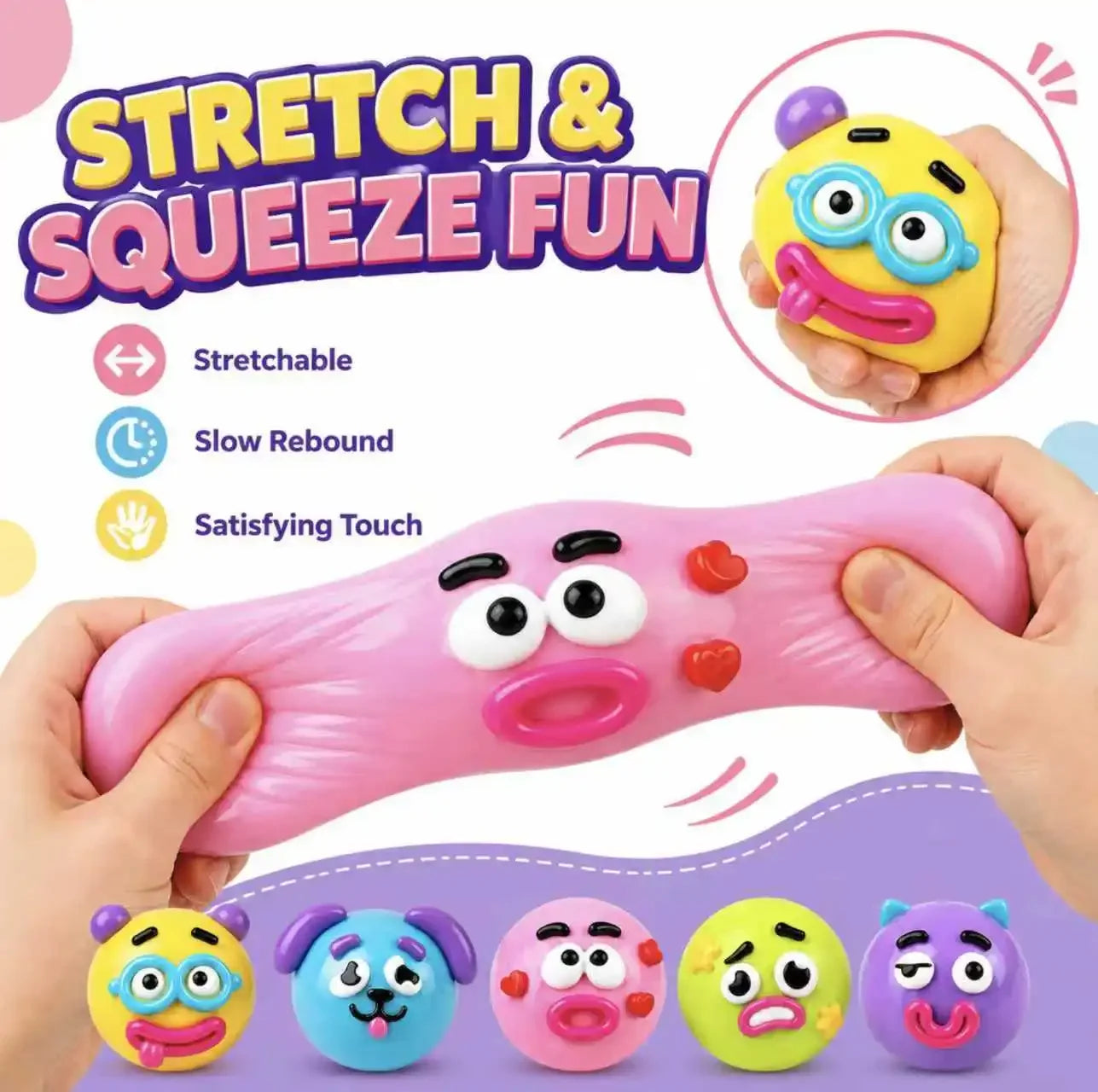 Curiosities Dog Face Swap Squishy Toy, Popular Smushers Squishy, Soft Moldable Cute Slow Rise Squeeze Toy,Relaxing Sensory Anxie