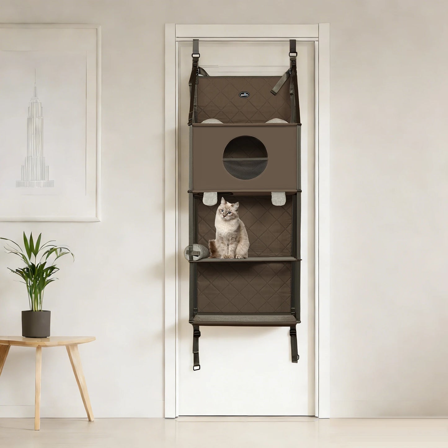 NONECN Hanging Cat Tree Door Mount Climber With Bed