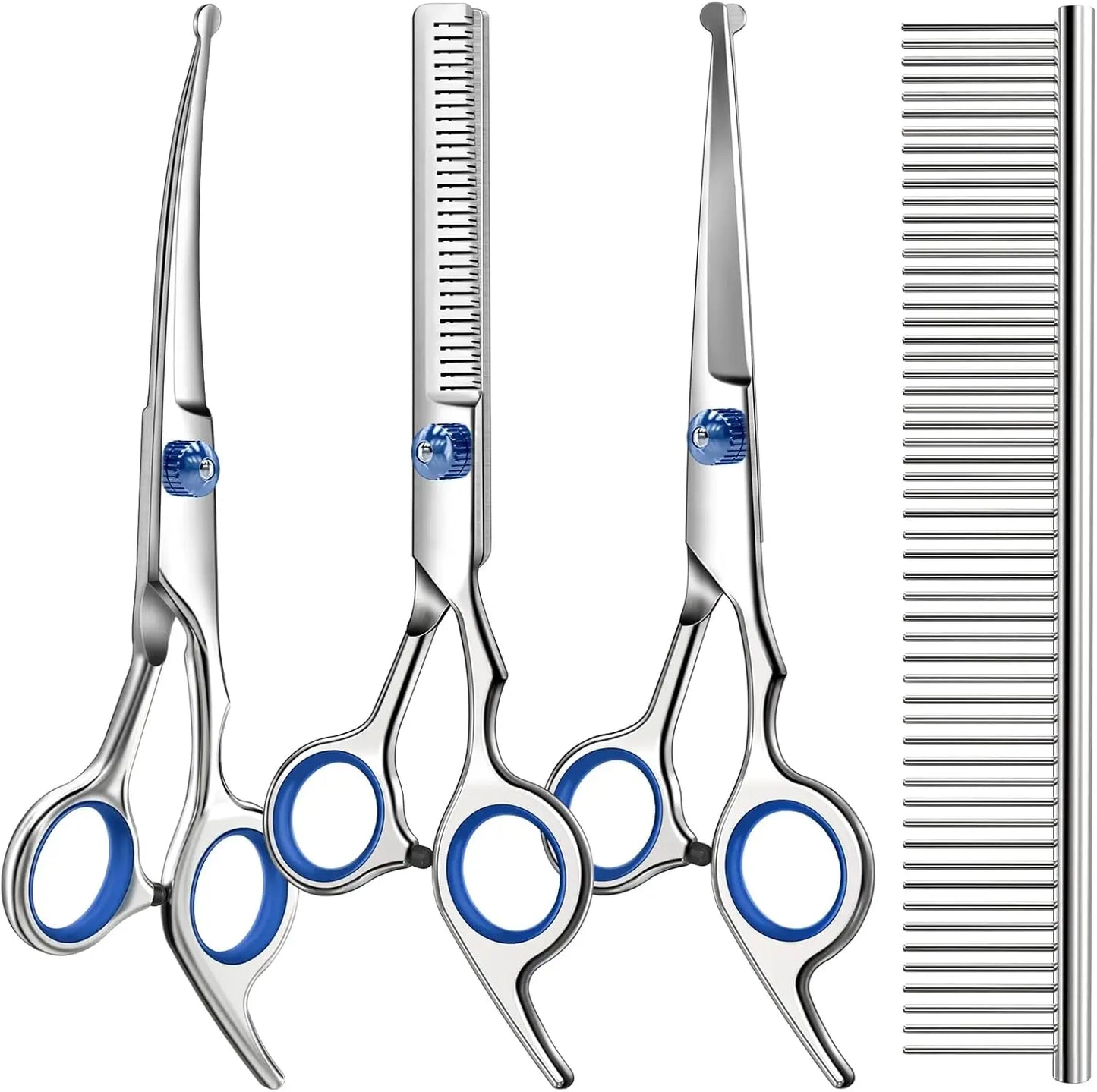 4-In-1 Pet Grooming Kit With Scissors And Comb For Pets