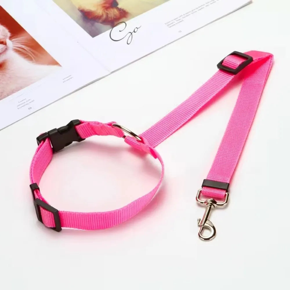 NONECN Two-in-One Pet Car Seat Belt Nylon Lead and Harness
