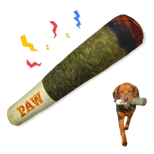 Funny Interactive Cigar Plush Dog Toy Squeaky Chew