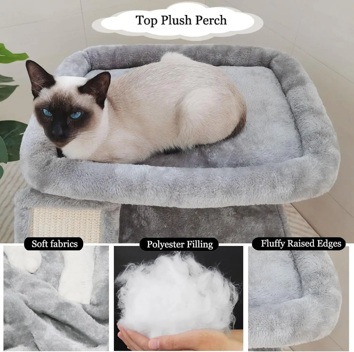 Cat Tree For Indoor Cats With Scratching Post And Perch