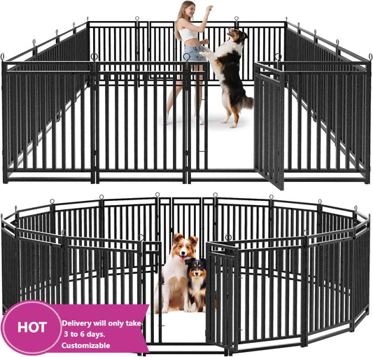 Dog Fence Outdoor Indoor, 40" Inch Height 16 Panels Dog Playpen for Large/Medium/Small Dogs Metal Dog Pen for Yard Camping