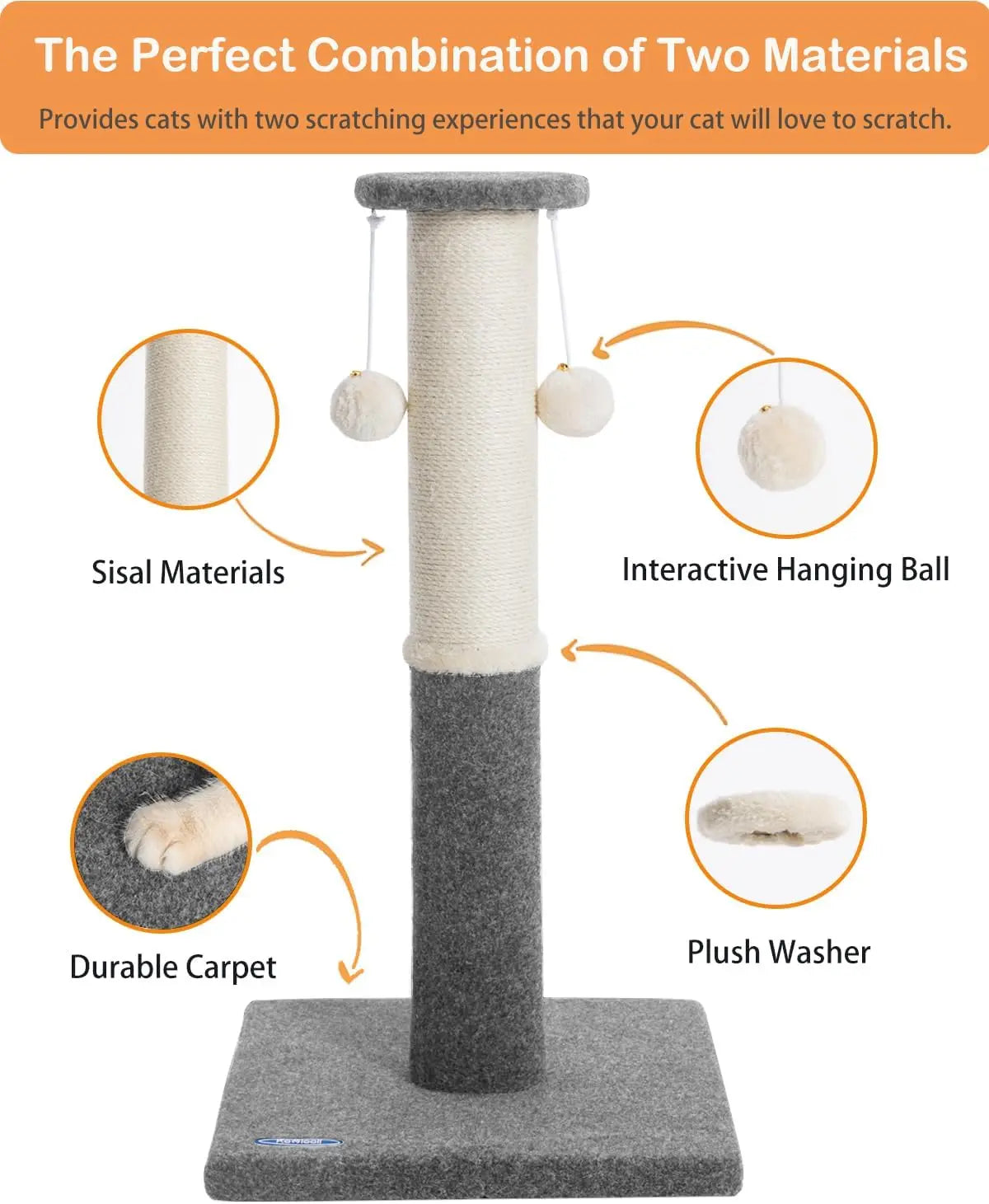 Durable Cat Scratching Post for Indoor Cats Sisal
