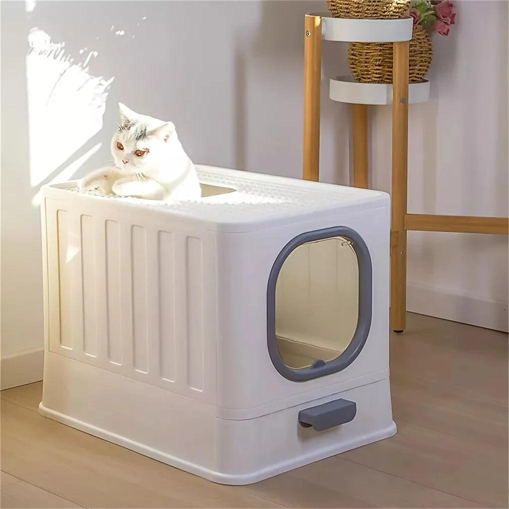 Leakproof Enclosed Cat Litter Box With Scoop And Lid