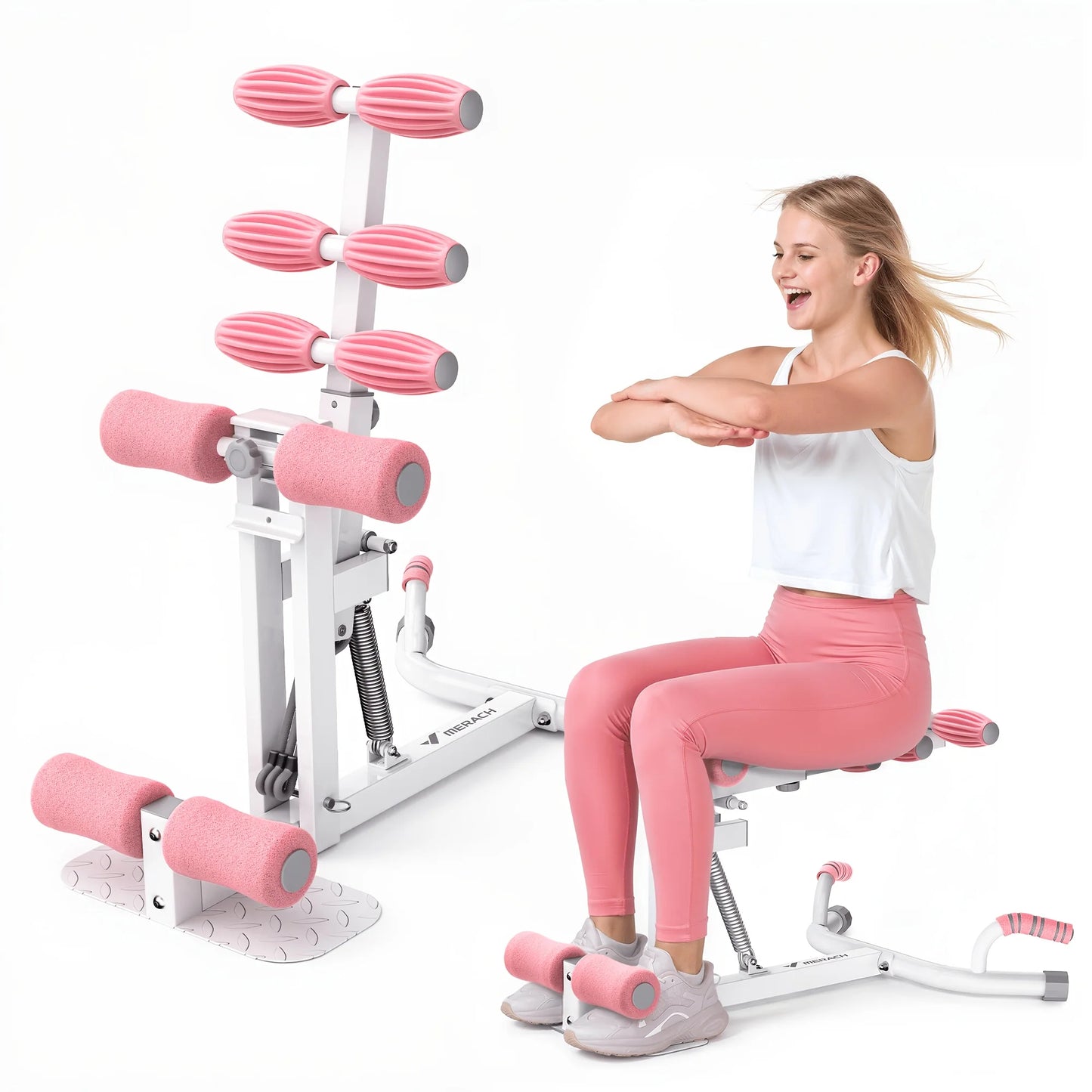 MERACH Deep Squat Machine Designed for Women, an Adjustable Glute Trainer, Perfect for Core Leg Push-Up Workouts at Home. Ideal Leg Training Equipment for Personal Use, a Great Gift for Family, Available in a New Blue And Bla