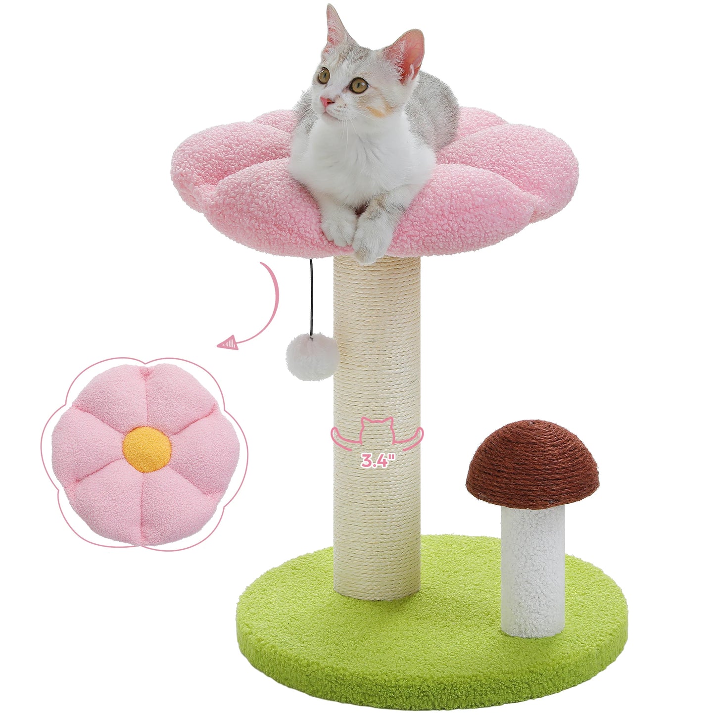 PAWZ Road Small Cat Scratching Post With Removable Flower Bed