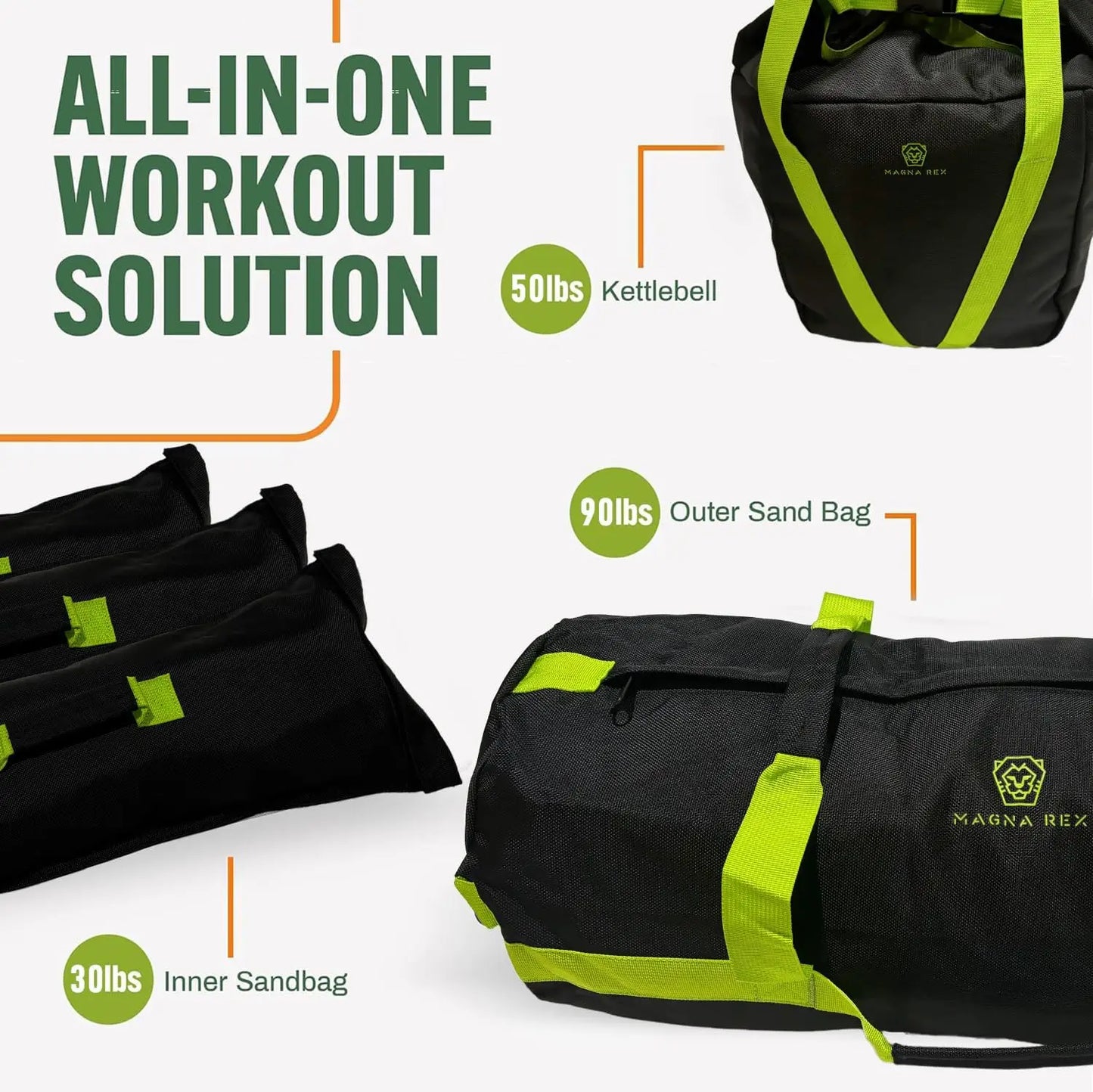 Adjustable Weight Sandbag 50 90 lbs Heavy Duty Portable Training Gear with Three Fillers