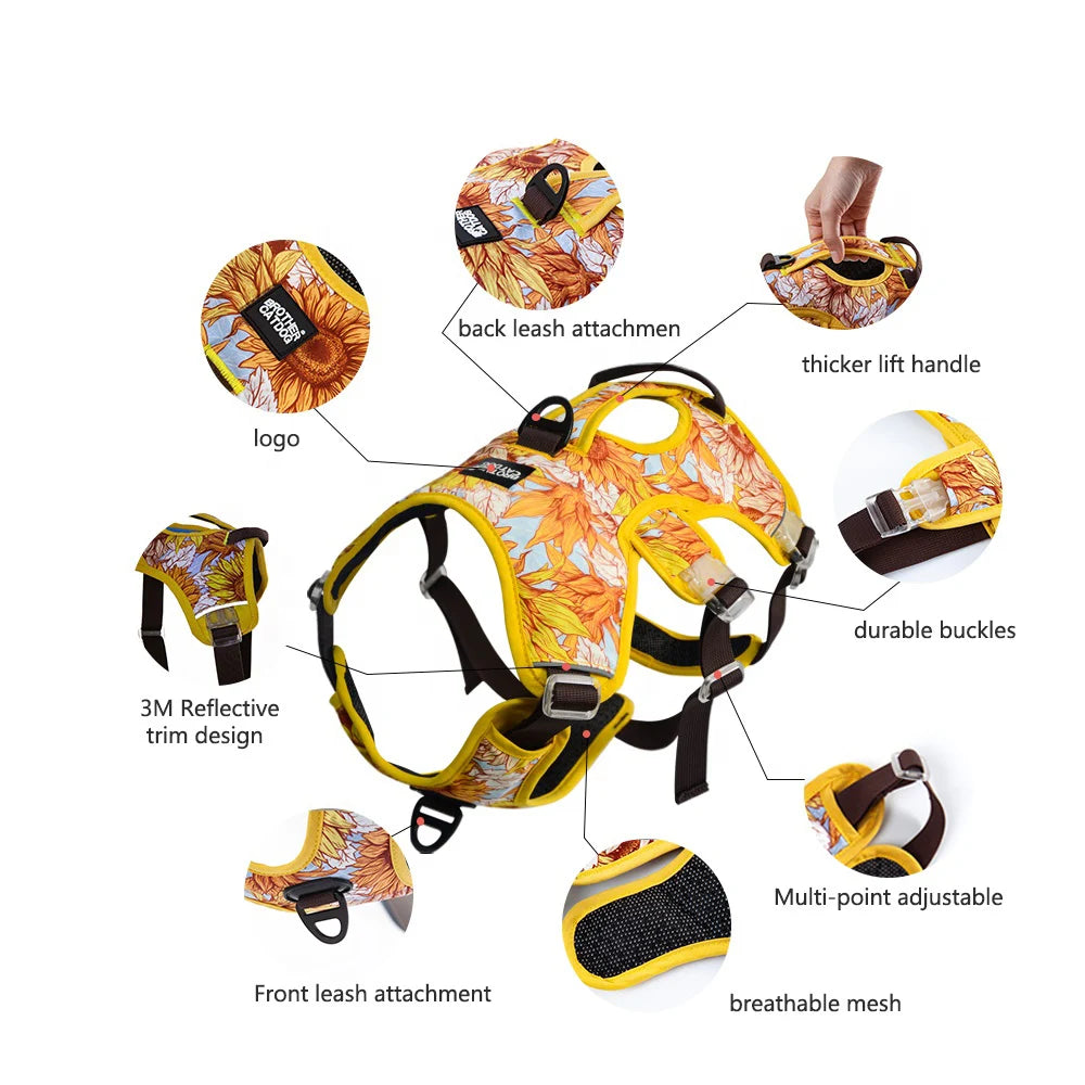 JANPET No Pull Adjustable Reflective Dog Harness Chest Vest