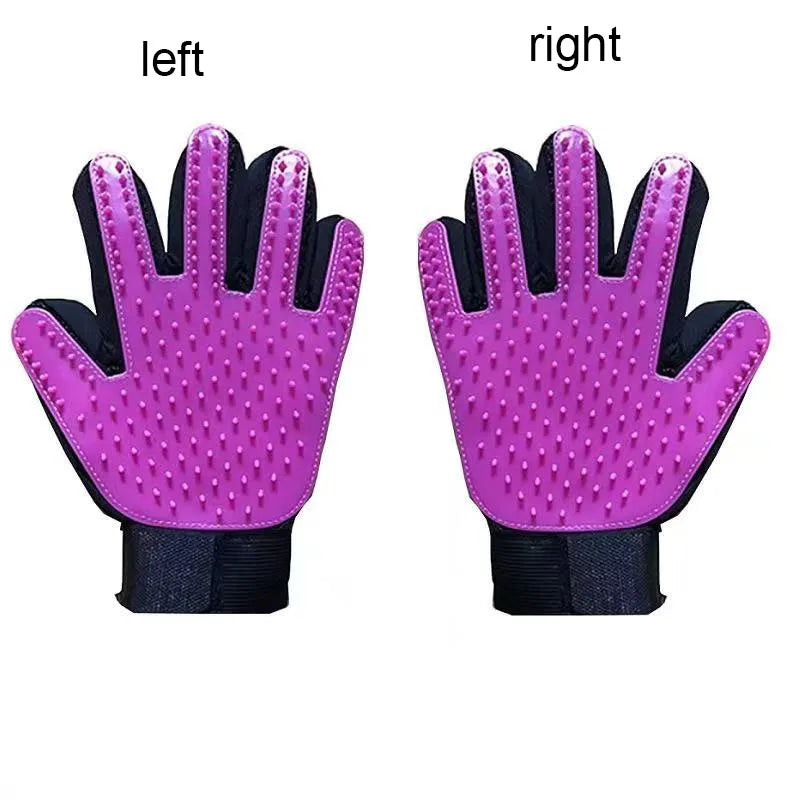 Pet Hair Glove Grooming Brush Deshedding Cats Dogs