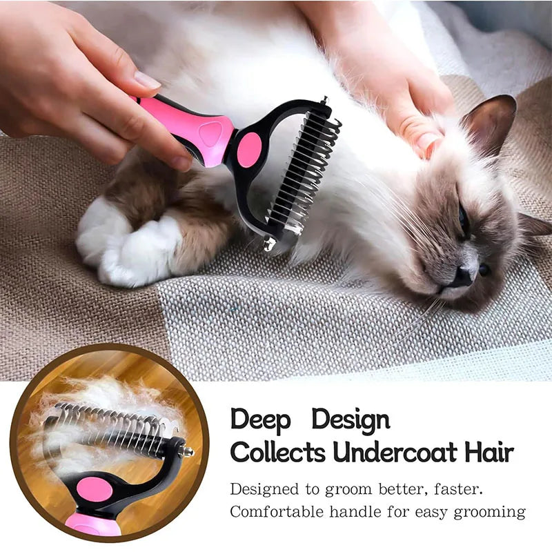 Pet Deshedding Brush For Dogs And Cats Self Cleaning Tool