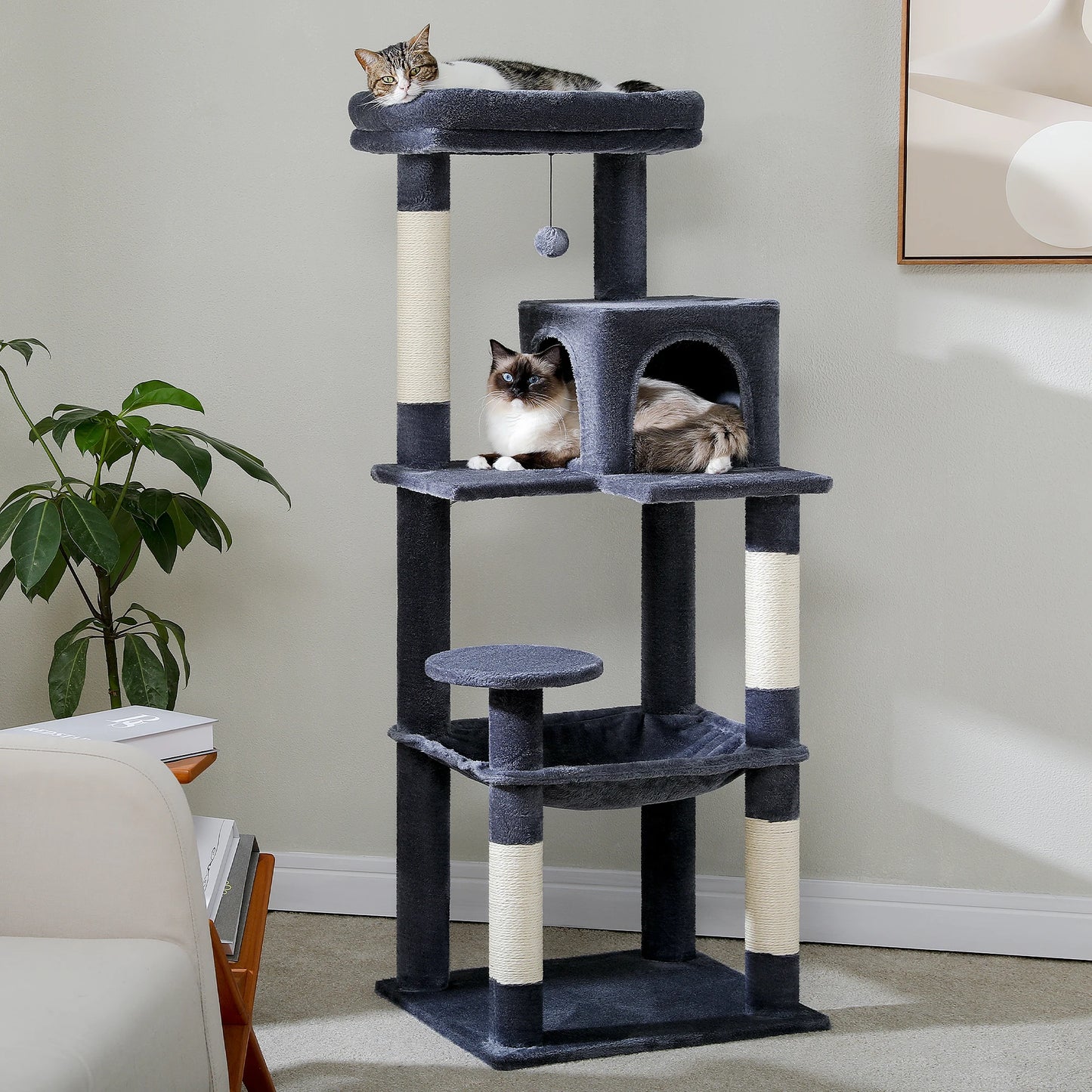 PAWZ Road Cat Tree Indoor 5-Level Tower With Hammock