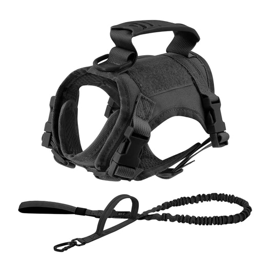 Tactical Adjustable Harness And Leash Set For Small Dogs