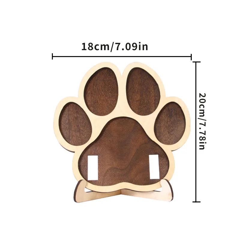 Unique 2D Flat Printing Pet Memorial Wooden Ornament with Base, Exquisite Animal Lover Decor, Sincere Sympathy Gift