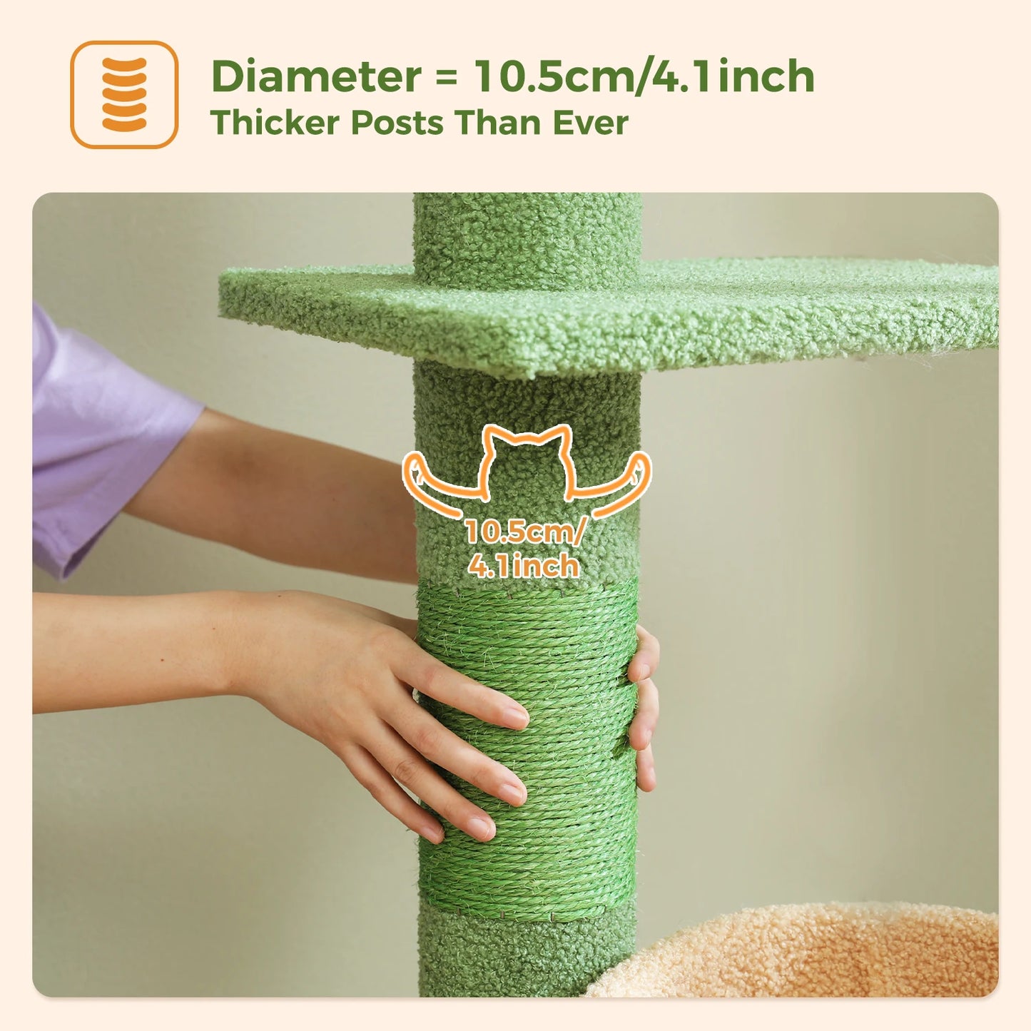 PEQULTICN Cactus Cat Tree Adjustable Height For Indoor Cats