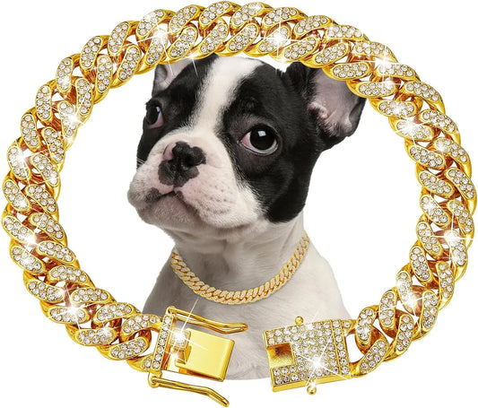 Luxury Metal Dog Chain Collar for Small to Large Dogs