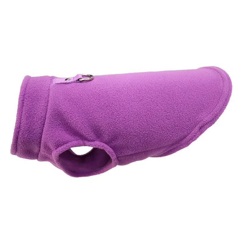 Ultrasoft Fleece Pet Jacket With D Ring For Small Dogs