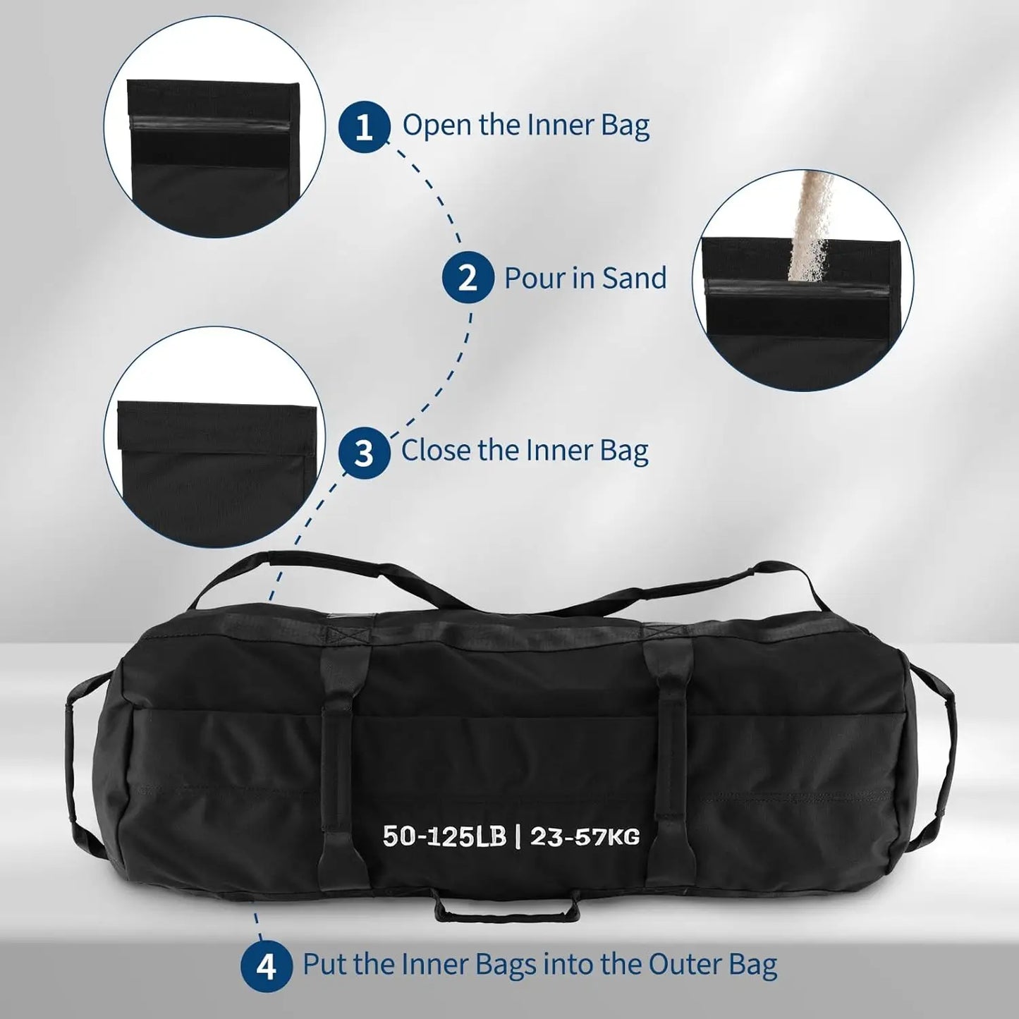 Sandbags for Workout,Adjustable Sand Bags for Fitness,Yoga, Strength Training and Full-Body Workouts