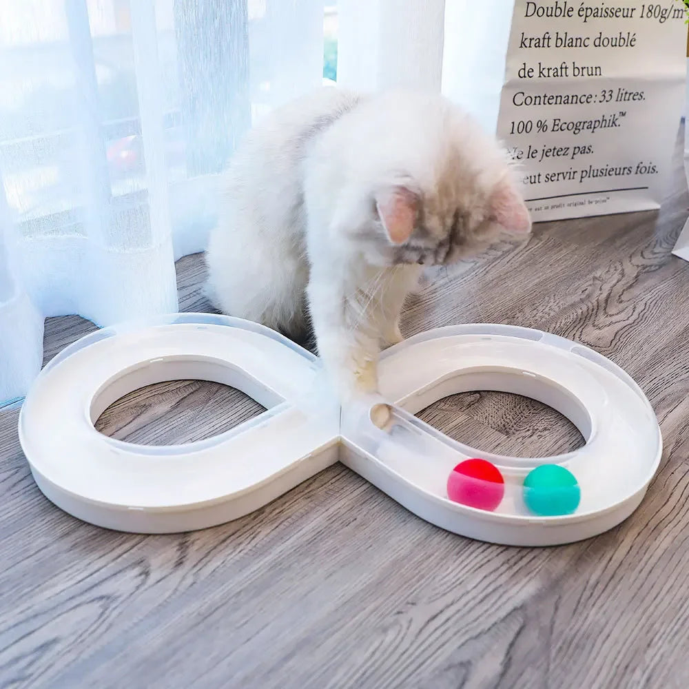 Household Cat Toy Turntable Cat Teasing Set Small Cat Tunnel Sports Stick Supplies Practice Focus Meet Nature Pet  Turntable