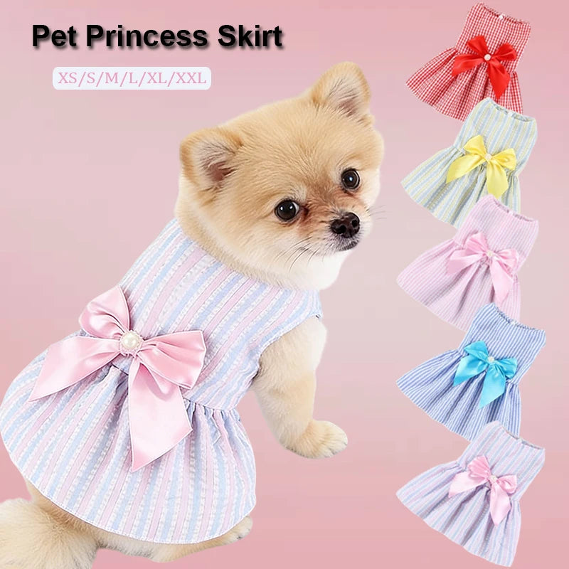 NONECN Flower Princess Dress for Small Dogs Summer Outfit