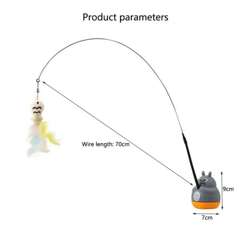 Cat Teaser Wand Toy With Feather And Bell Interactive Cat Toy