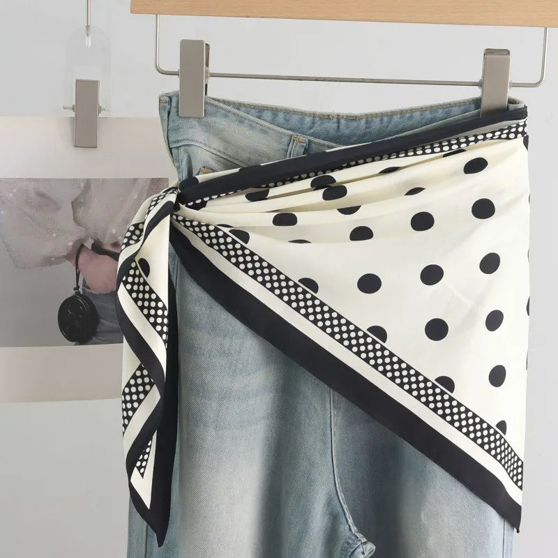 High-End Retro Tie-Dye Triangular Binder Headcloth Women's Spring and Summer New Niche Fashion All-Matching Scarf Jeans Belt