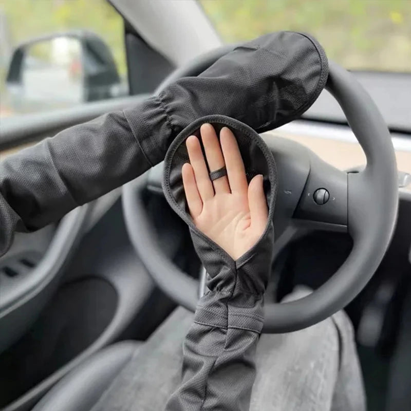 Summer Loose Ice Silk Long Sleeve Sun Protection Fingerless Gloves Elegant Breathable Sunscreen Mittens Women Clothes Accessory