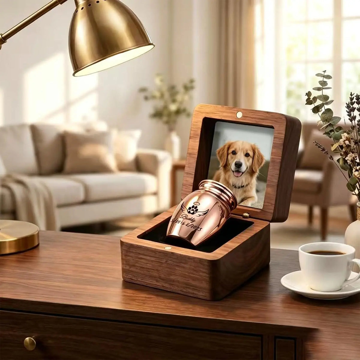 Personalized Pet Urn for Dogs Cats Custom Mini Urn Dog Ashes Keepsake with Engraving Photo Name Date Gift for Pet Lovers