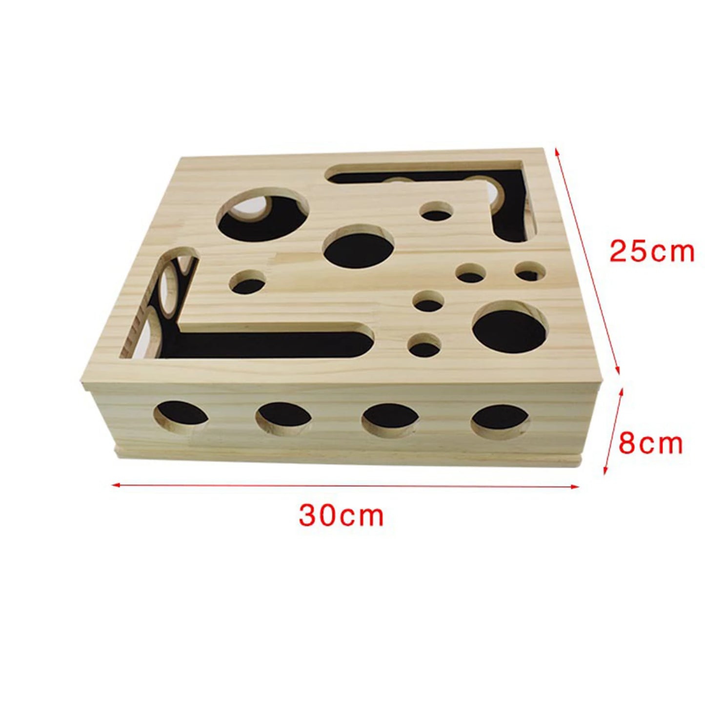 VKTECH Interactive Wooden Cat Puzzle Toy With Balls Enrichment Box