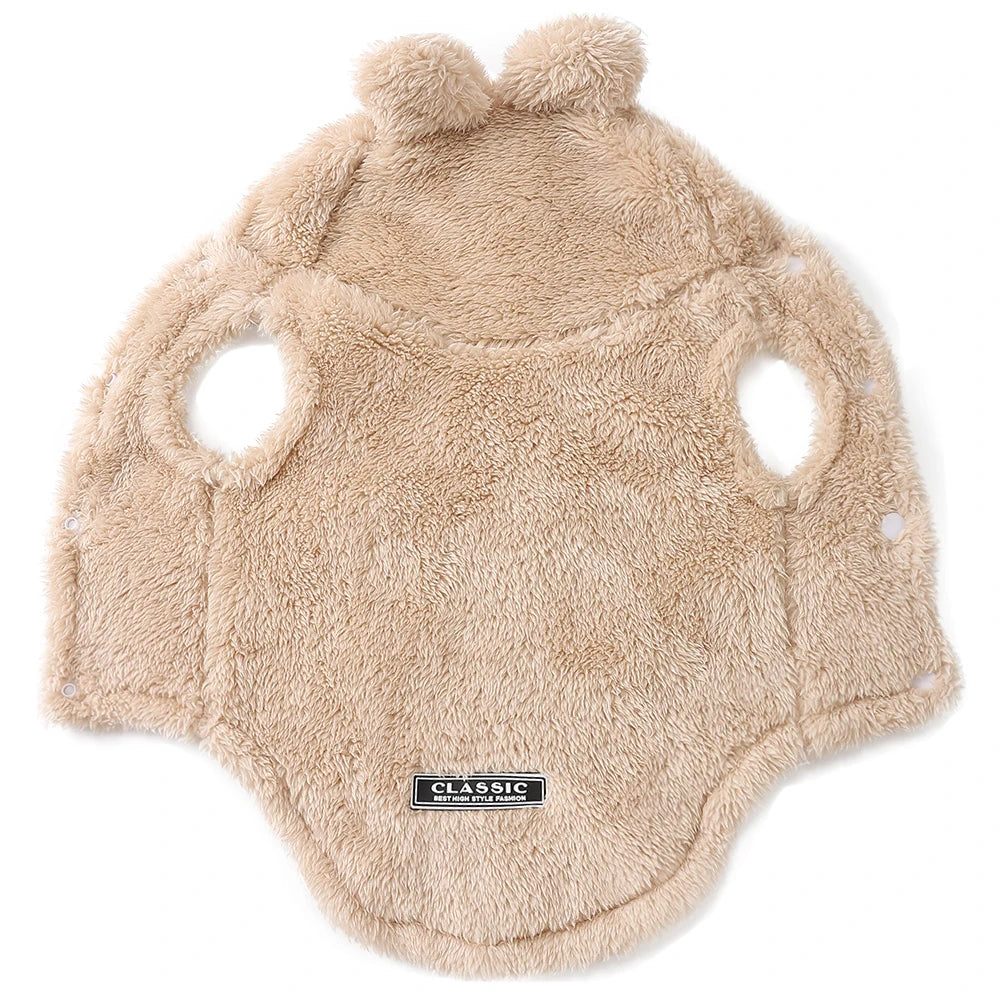 Winter Fleece Hooded Pet Sweater Coat For Small Dogs Cats