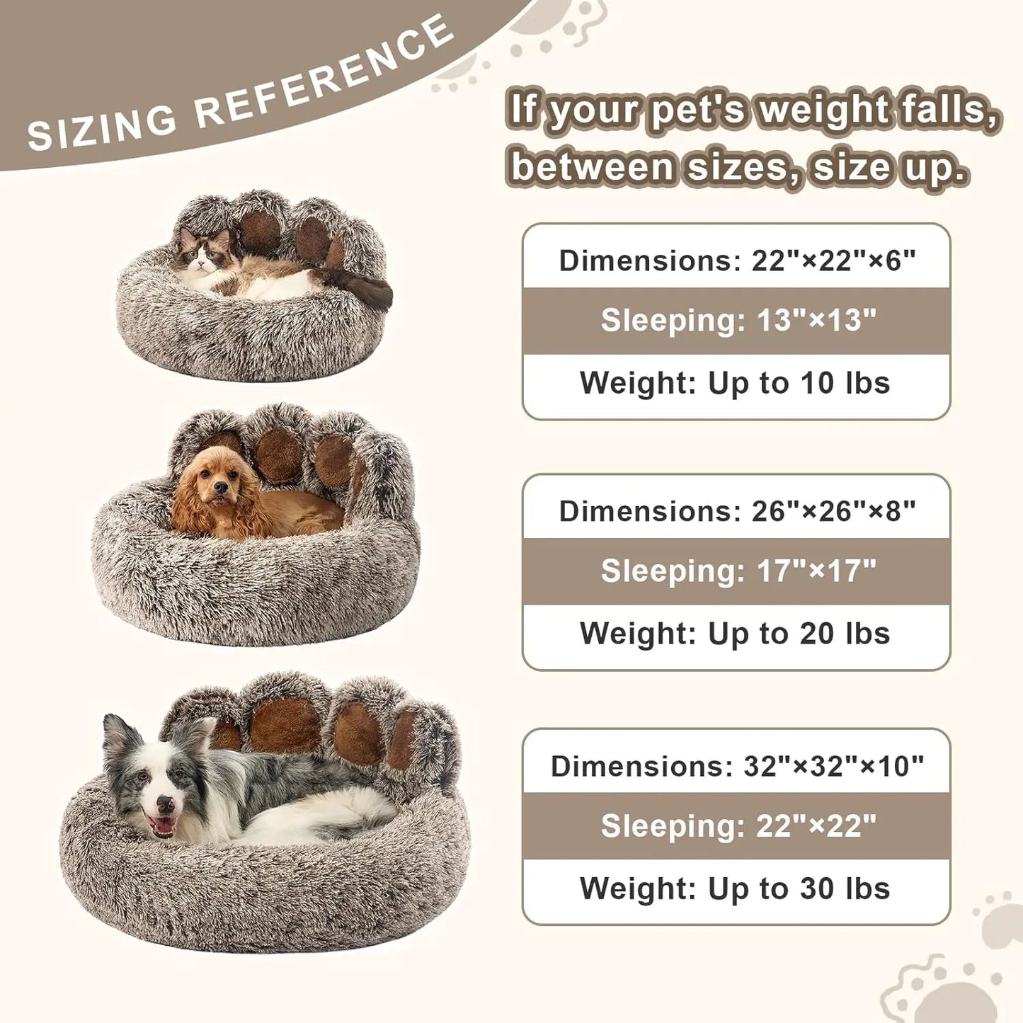 Premium Plush Faux Fur Donut Bed For Dogs And Cats
