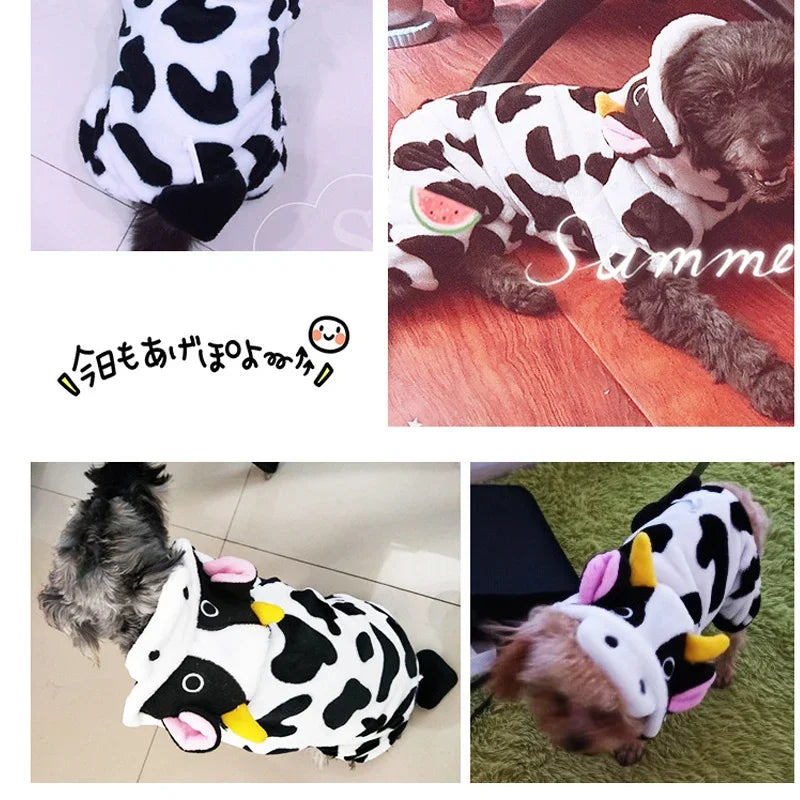 Fleece Dog Clothes Winter Jumpsuit Hoodie Coat For Small Dogs