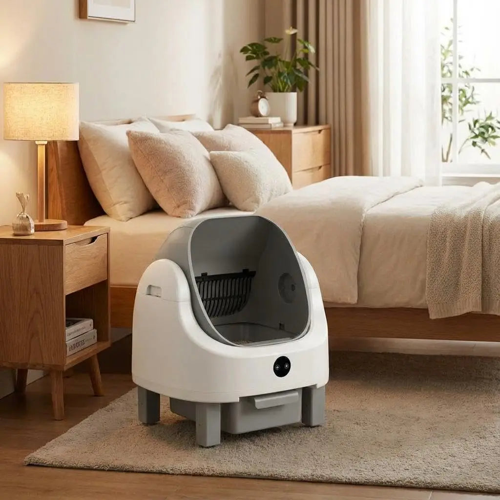 Automatic Self Cleaning Litter Box Large Open-Top Electric Cats Litter Box with Smart APP Control, 9L Capacity & Safety Sensors
