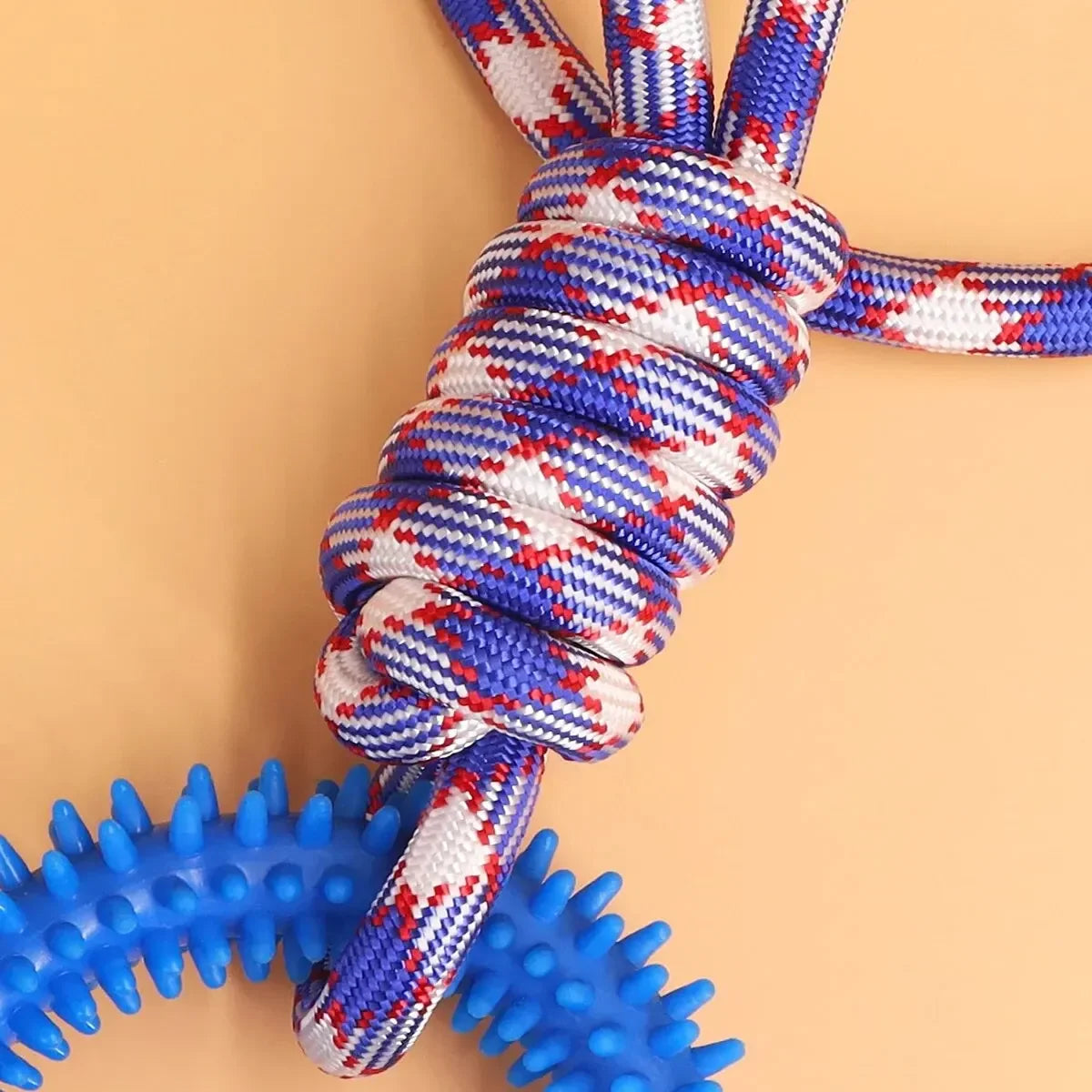 Durable Dog Chew Rope Toy With Nylon And Rubber Knot