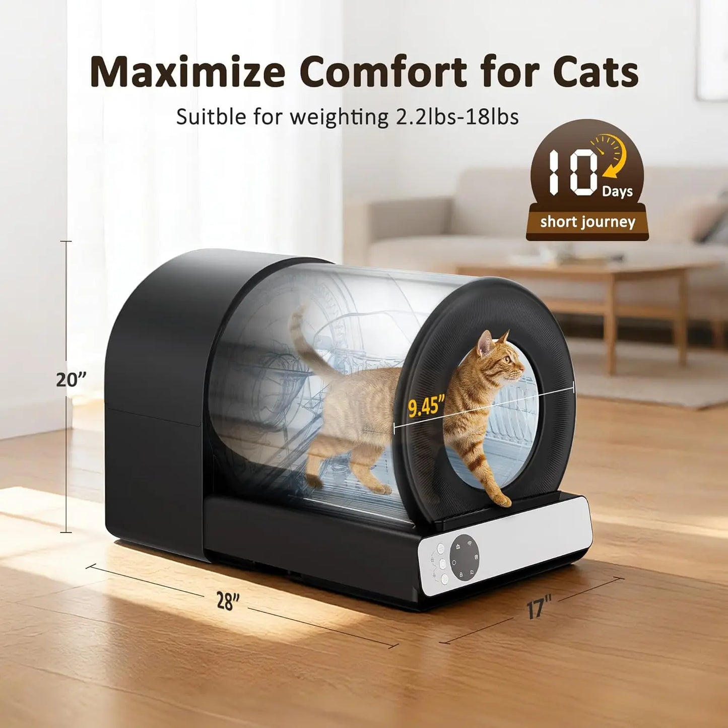 Self Cleaning Litter Box for Multiple Cats, Automatic Cat Litter Box Large Capacity, Stainless Steel Drum with App, Customized