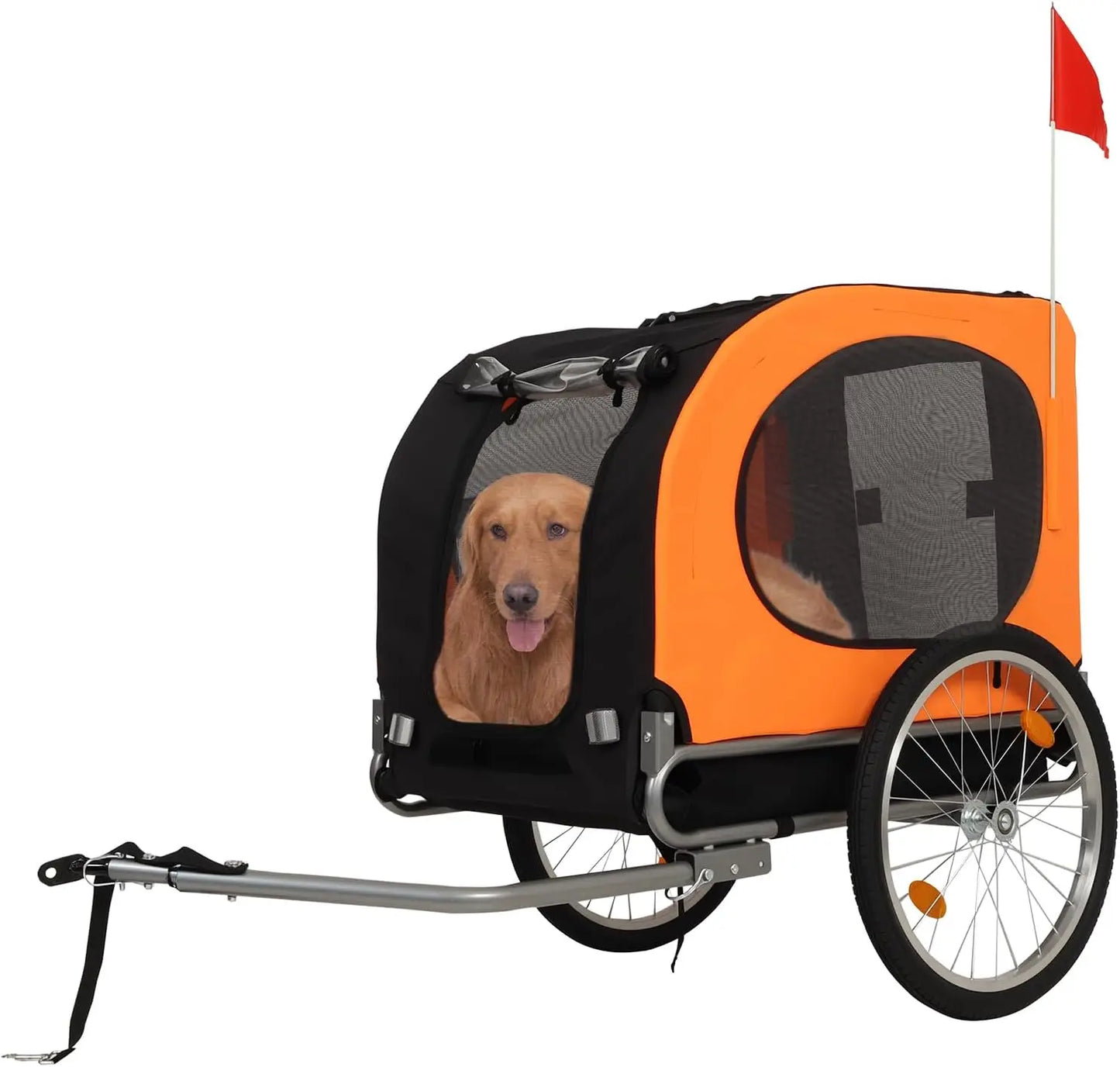 HiMISS Folding Steel Dog Bike Trailer With Universal Coupler
