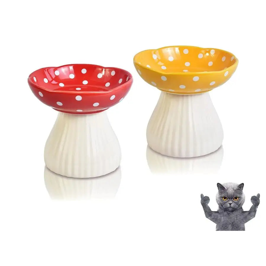 XMSJ Elevated Ceramic Cat Bowl For Whisker Fatigue Lead Free