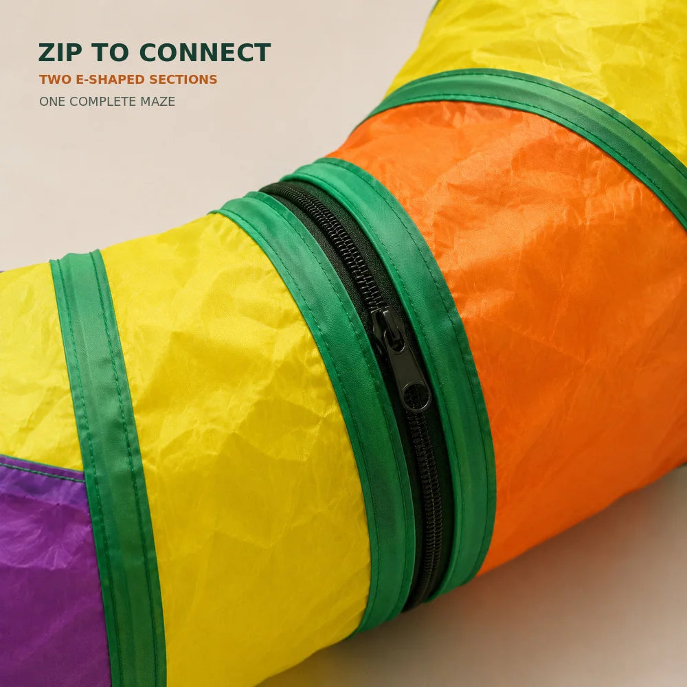 Zoe Connectable Cat Tunnel Maze With Toys And Peek Holes