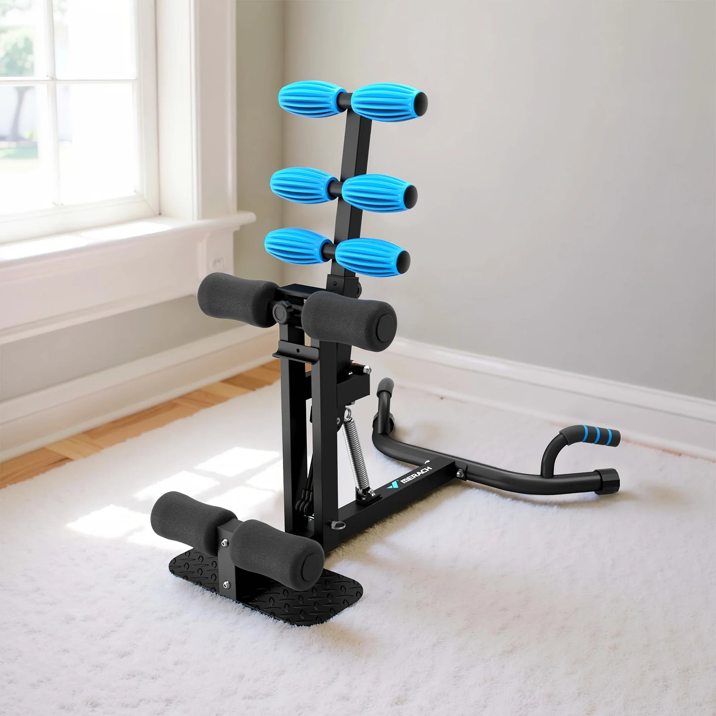 MERACH Deep Squat Machine Designed for Women, an Adjustable Glute Trainer, Perfect for Core Leg Push-Up Workouts at Home. Ideal Leg Training Equipment for Personal Use, a Great Gift for Family, Available in a New Blue And Bla