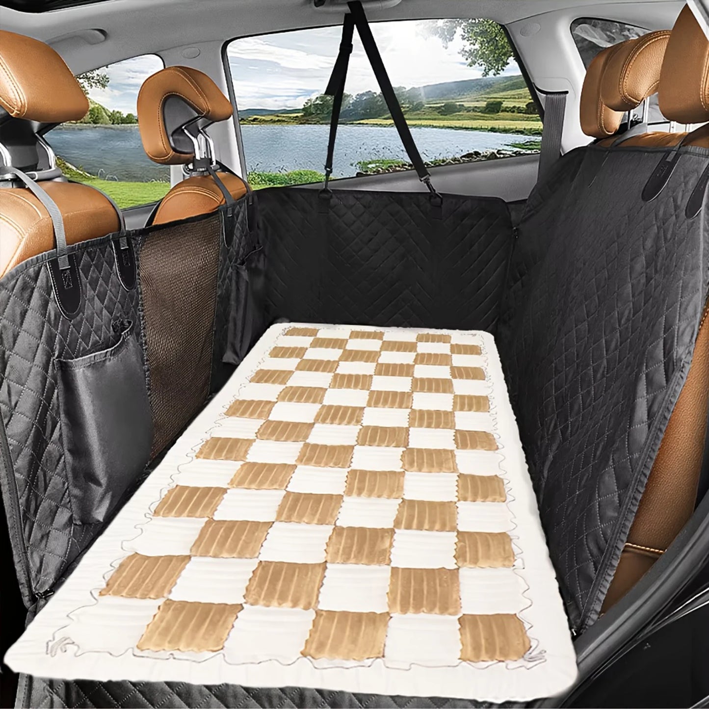 PETRAVELCN Dog Bed Mat for Car Seat Cover Fleece Washable