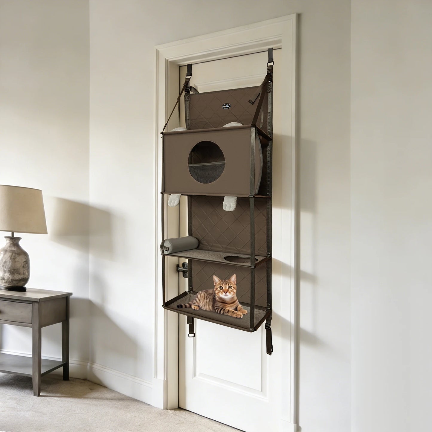 NONECN Hanging Cat Tree Door Mount Climber With Bed