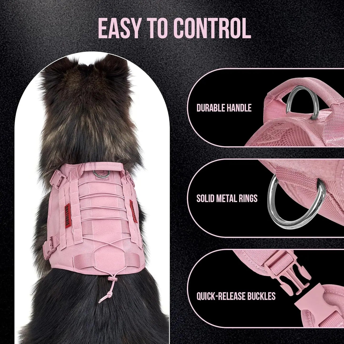Adjustable No Pull Dog Harness Vest for Walking and Training