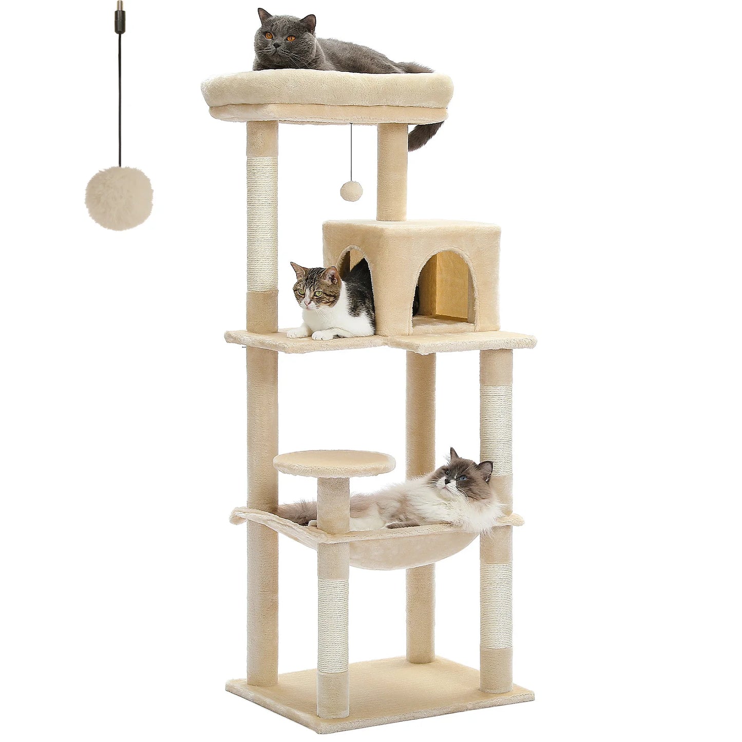 PAWZ Road Cat Tree Indoor 5-Level Tower With Hammock