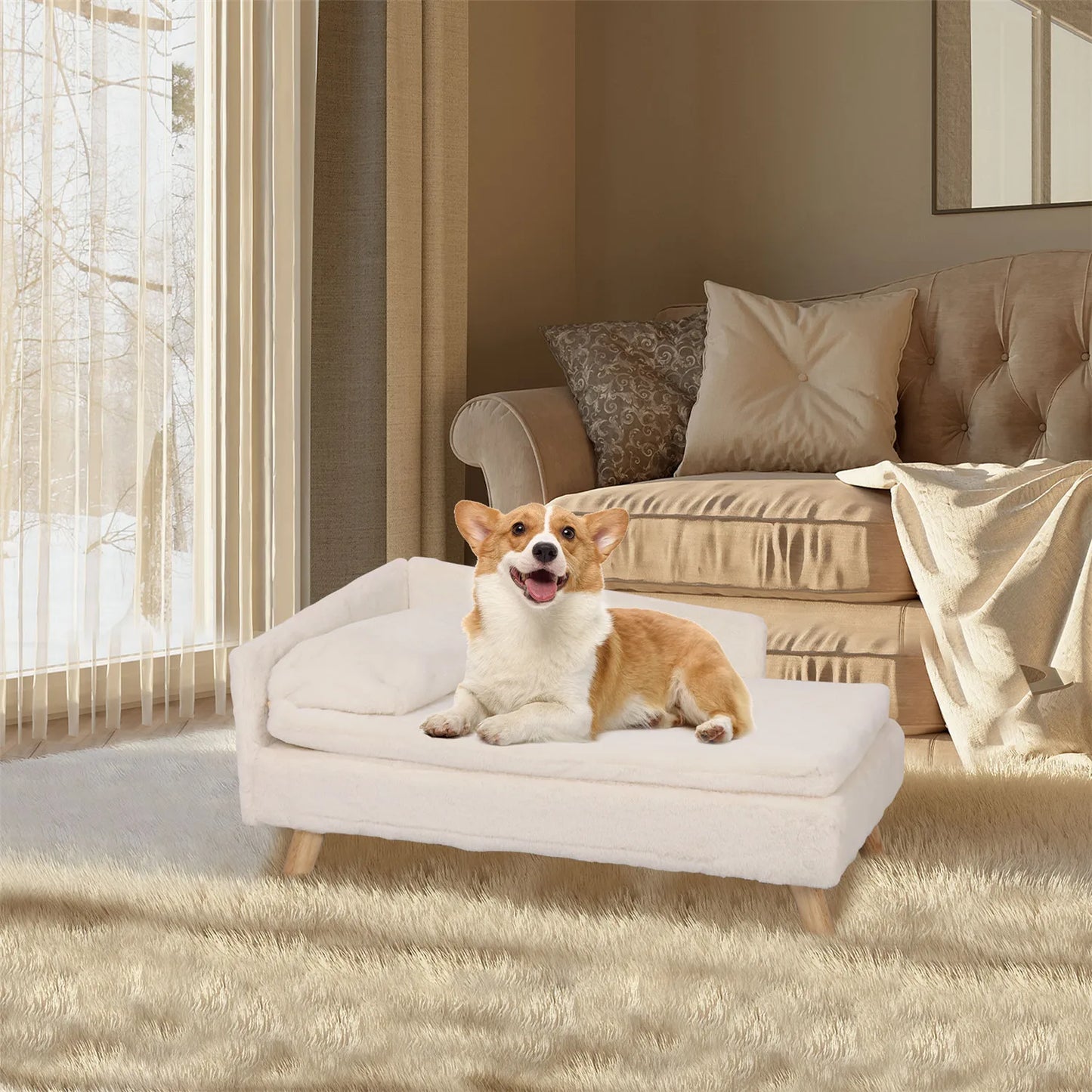BINGOPAWCN Elevated Pet Bed With Waterproof Cozy Pad