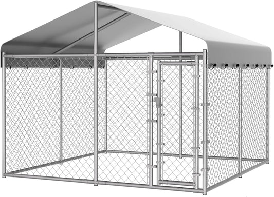 Durable Outdoor Dog Kennel With Roof Chain Link Enclosure Lock