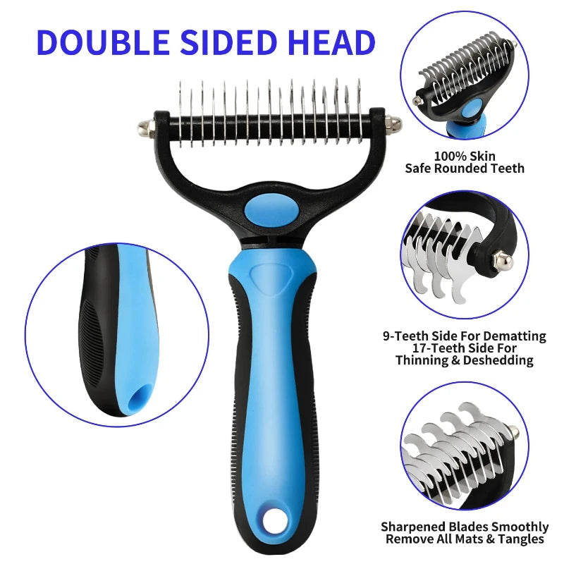 Pet Deshedding Brush For Dogs And Cats Self Cleaning Tool