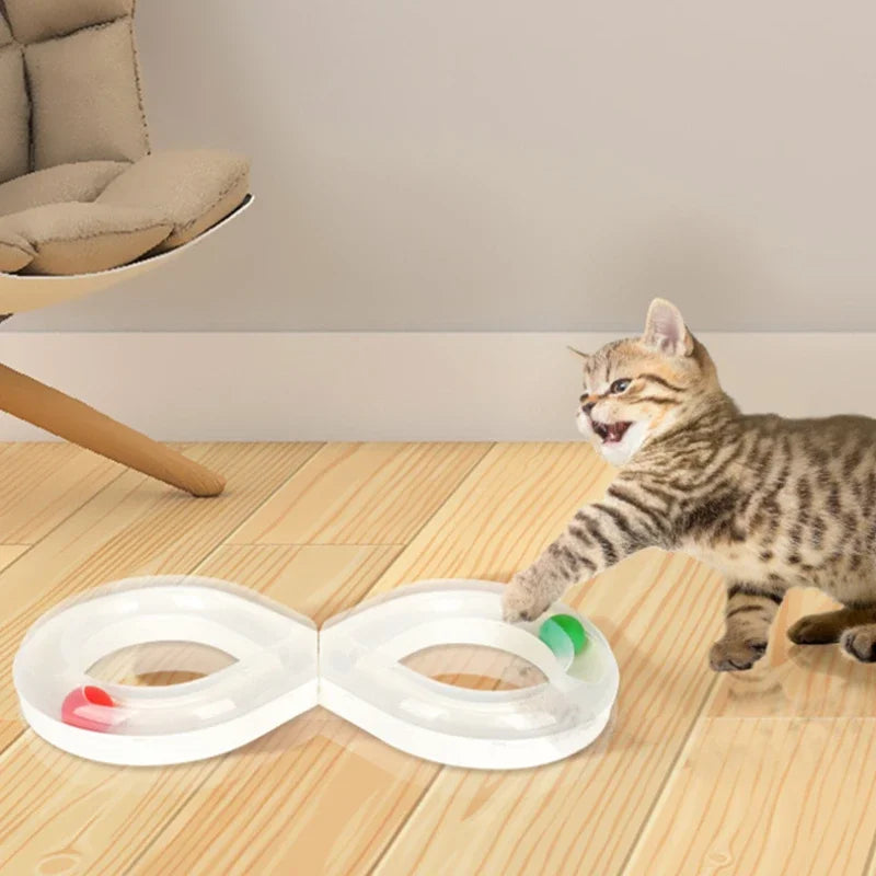 Household Cat Toy Turntable Cat Teasing Set Small Cat Tunnel Sports Stick Supplies Practice Focus Meet Nature Pet  Turntable