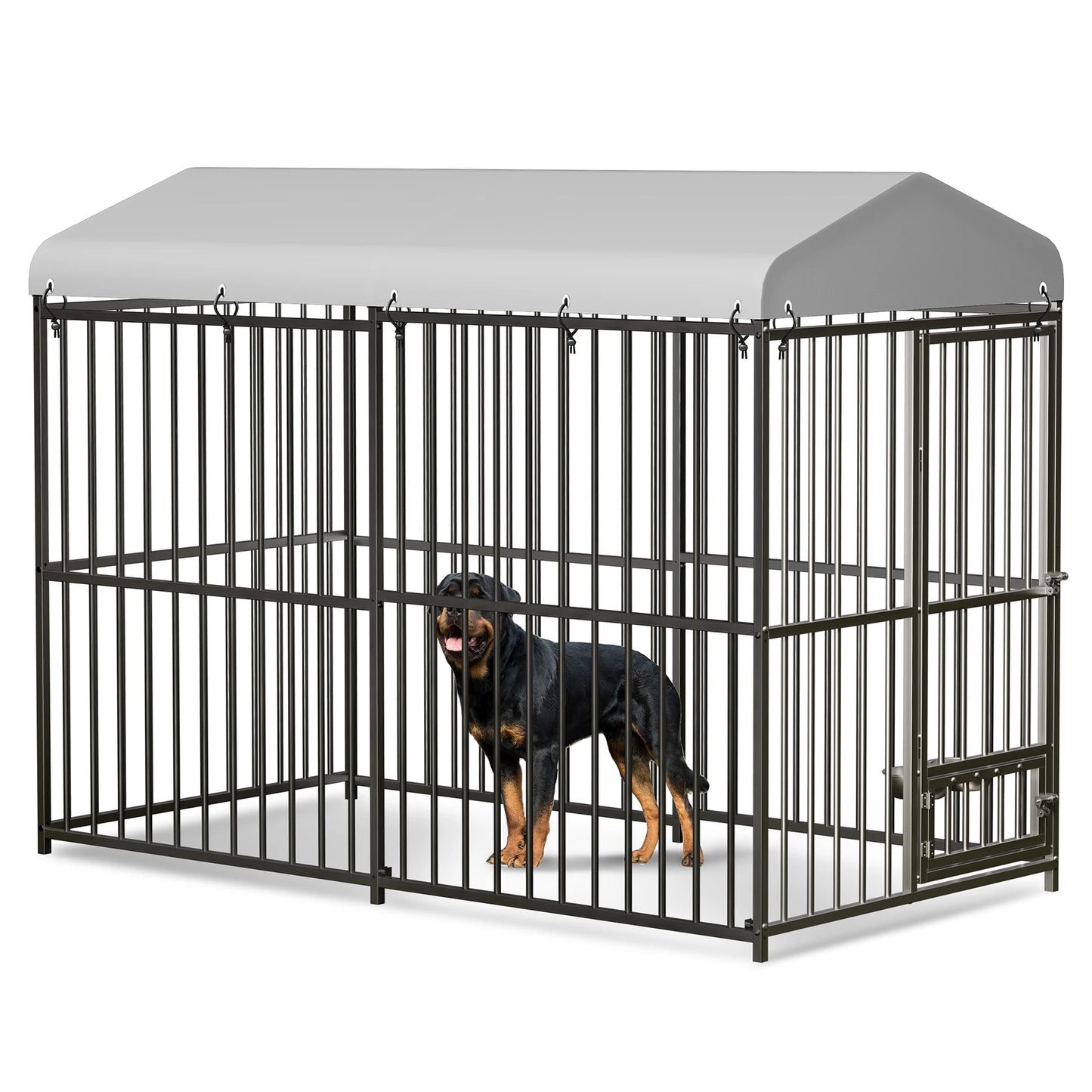 Acekool Galvanized Heavy Duty Outdoor Dog Kennel With Roof