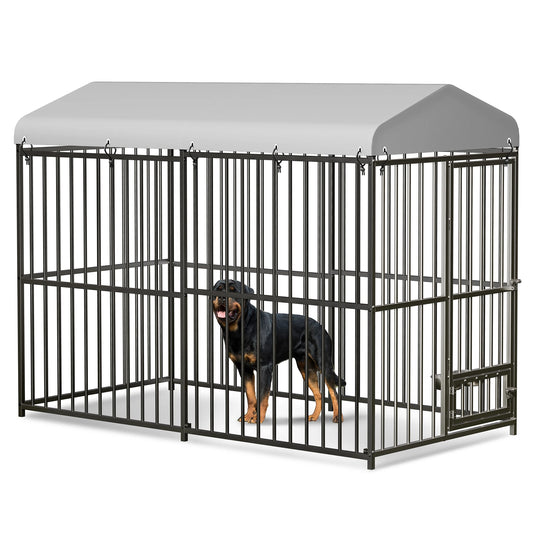 Acekool Galvanized Heavy Duty Outdoor Dog Kennel With Roof